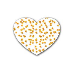 Candy Corn Rubber Coaster (heart)  by Valentinaart