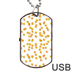 Candy Corn Dog Tag Usb Flash (one Side) by Valentinaart