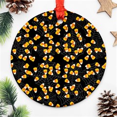 Candy Corn Round Ornament (two Sides) by Valentinaart