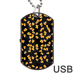 Candy Corn Dog Tag Usb Flash (one Side) by Valentinaart