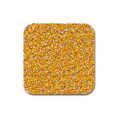 Candy Corn Rubber Square Coaster (4 Pack)  by Valentinaart