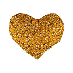 Candy Corn Standard 16  Premium Flano Heart Shape Cushions by Valentinaart