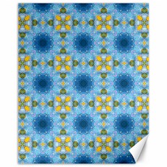 Blue Nice Daisy Flower Ang Yellow Squares Canvas 11  X 14   by MaryIllustrations