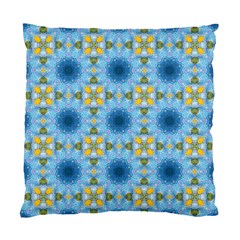 Blue Nice Daisy Flower Ang Yellow Squares Standard Cushion Case (two Sides) by MaryIllustrations