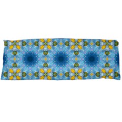 Blue Nice Daisy Flower Ang Yellow Squares Body Pillow Case (dakimakura) by MaryIllustrations