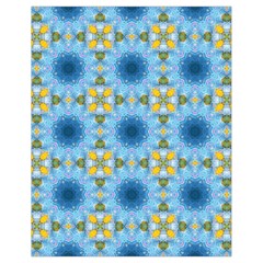 Blue Nice Daisy Flower Ang Yellow Squares Drawstring Bag (small) by MaryIllustrations