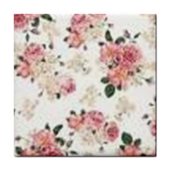 Pink And White Flowers  Tile Coasters