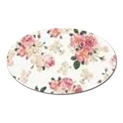 Pink And White Flowers  Oval Magnet by MaryIllustrations