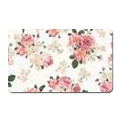 Pink And White Flowers  Magnet (rectangular) by MaryIllustrations