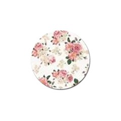 Pink And White Flowers  Golf Ball Marker by MaryIllustrations