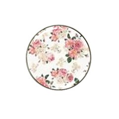 Pink And White Flowers  Hat Clip Ball Marker by MaryIllustrations