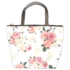 Pink And White Flowers  Bucket Bags by MaryIllustrations