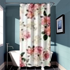 Pink And White Flowers  Shower Curtain 36  X 72  (stall)  by MaryIllustrations