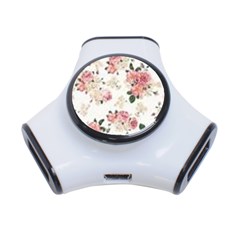 Pink And White Flowers  3-port Usb Hub by MaryIllustrations