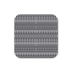 Aztec Influence Pattern Rubber Square Coaster (4 Pack)  by ValentinaDesign