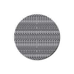 Aztec Influence Pattern Rubber Coaster (round)  by ValentinaDesign