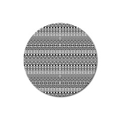 Aztec Influence Pattern Magnet 3  (round) by ValentinaDesign