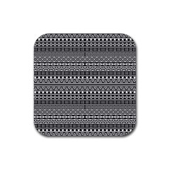 Aztec Influence Pattern Rubber Coaster (square)  by ValentinaDesign