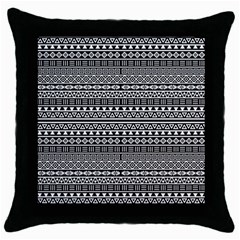 Aztec Influence Pattern Throw Pillow Case (black) by ValentinaDesign