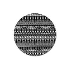 Aztec Influence Pattern Magnet 3  (round) by ValentinaDesign