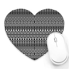 Aztec Influence Pattern Heart Mousepads by ValentinaDesign