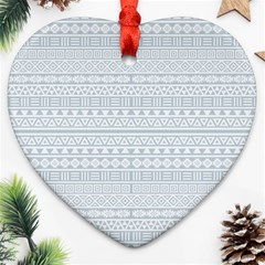 Aztec Influence Pattern Heart Ornament (two Sides) by ValentinaDesign