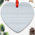 Aztec Influence Pattern Heart Ornament (Two Sides) Front