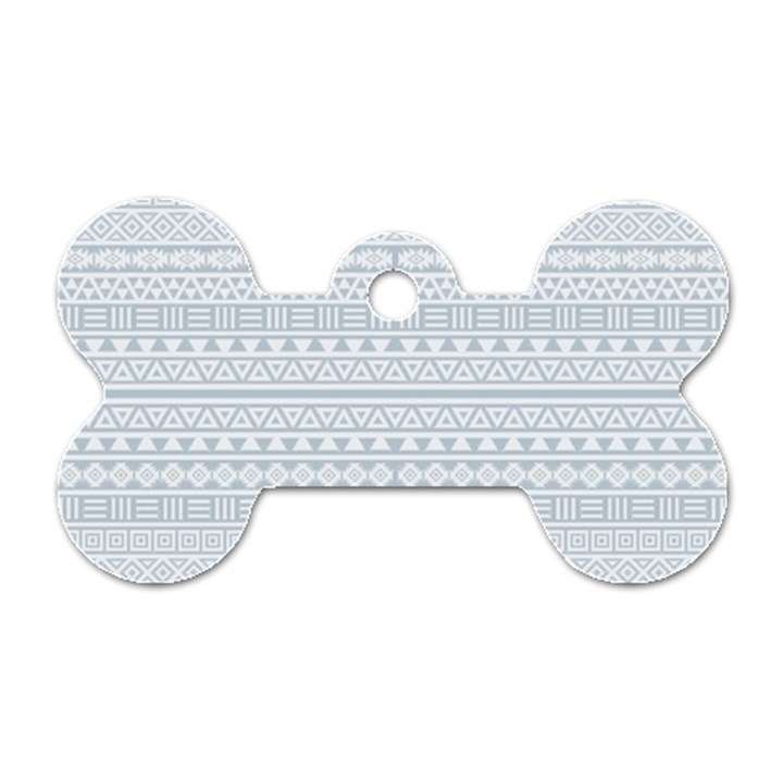 Aztec Influence Pattern Dog Tag Bone (Two Sides)