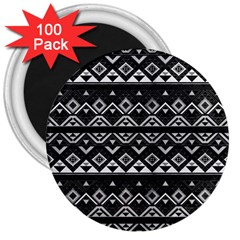 Aztec Influence Pattern 3  Magnets (100 Pack) by ValentinaDesign