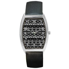 Aztec Influence Pattern Barrel Style Metal Watch by ValentinaDesign