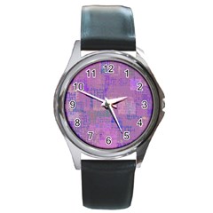 Abstract Art Round Metal Watch by ValentinaDesign