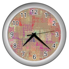 Abstract Art Wall Clocks (silver)  by ValentinaDesign