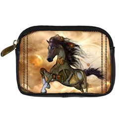 Steampunk, Wonderful Steampunk Horse With Clocks And Gears, Golden Design Digital Camera Cases by FantasyWorld7