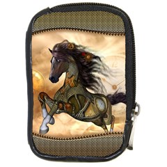 Steampunk, Wonderful Steampunk Horse With Clocks And Gears, Golden Design Compact Camera Cases by FantasyWorld7