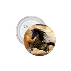 Steampunk, Wonderful Steampunk Horse With Clocks And Gears, Golden Design 1 75  Buttons by FantasyWorld7