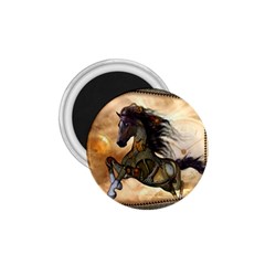 Steampunk, Wonderful Steampunk Horse With Clocks And Gears, Golden Design 1 75  Magnets by FantasyWorld7