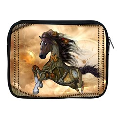 Steampunk, Wonderful Steampunk Horse With Clocks And Gears, Golden Design Apple Ipad 2/3/4 Zipper Cases by FantasyWorld7