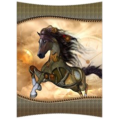 Steampunk, Wonderful Steampunk Horse With Clocks And Gears, Golden Design Back Support Cushion by FantasyWorld7