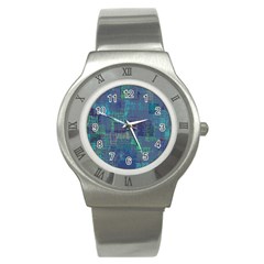 Abstract Art Stainless Steel Watch by ValentinaDesign