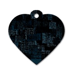 Abstract Art Dog Tag Heart (one Side) by ValentinaDesign