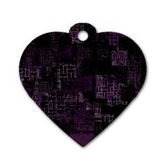 Abstract Art Dog Tag Heart (two Sides) by ValentinaDesign