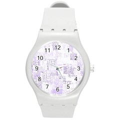 Abstract Art Round Plastic Sport Watch (m) by ValentinaDesign