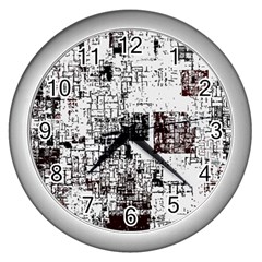 Abstract Art Wall Clocks (silver)  by ValentinaDesign