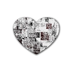 Abstract Art Rubber Coaster (heart)  by ValentinaDesign