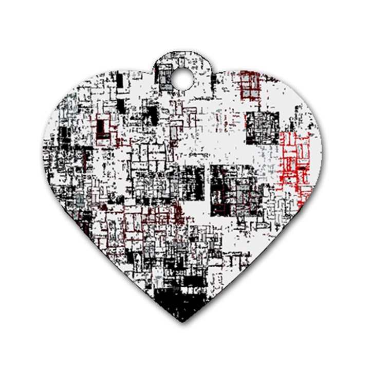 Abstract art Dog Tag Heart (Two Sides)