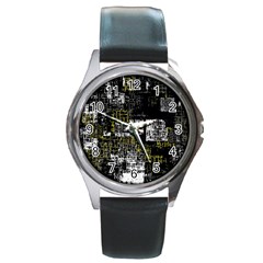 Abstract Art Round Metal Watch by ValentinaDesign