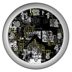 Abstract Art Wall Clocks (silver)  by ValentinaDesign