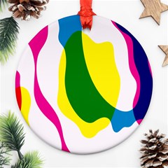 Anatomicalrainbow Wave Chevron Pink Blue Yellow Green Ornament (round) by Mariart