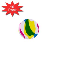 Anatomicalrainbow Wave Chevron Pink Blue Yellow Green 1  Mini Buttons (10 Pack) 