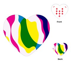 Anatomicalrainbow Wave Chevron Pink Blue Yellow Green Playing Cards (heart) 